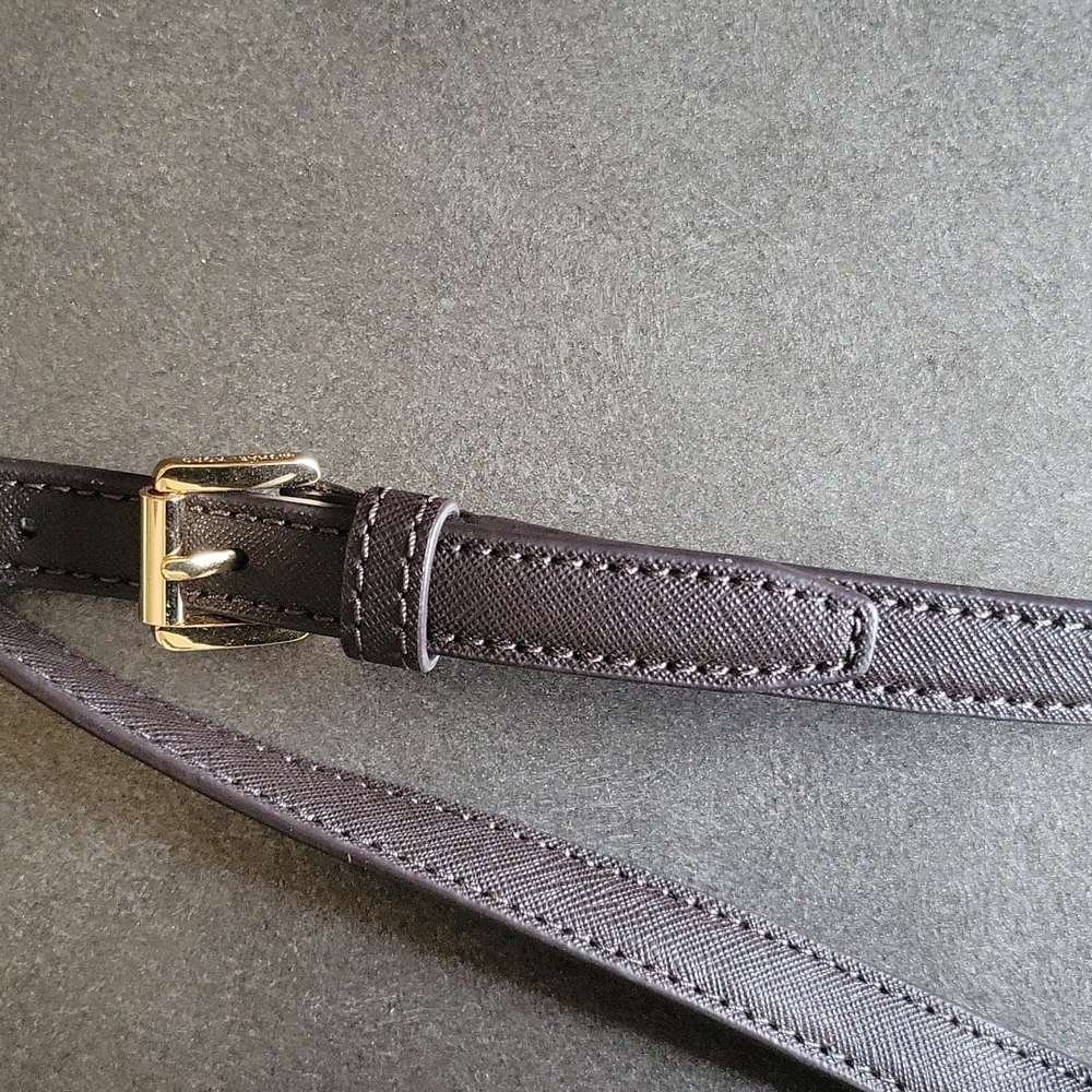 MICHAEL KORS HANDBAG REPLACEMENT STRAP BROWN SAFFIANO LEATHER GOLD HARDWARE - Picture 6 of 6